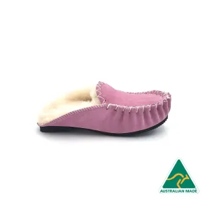 Pink & White Moccasin Scuffs