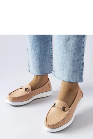 Pink moccasins with a leather insole