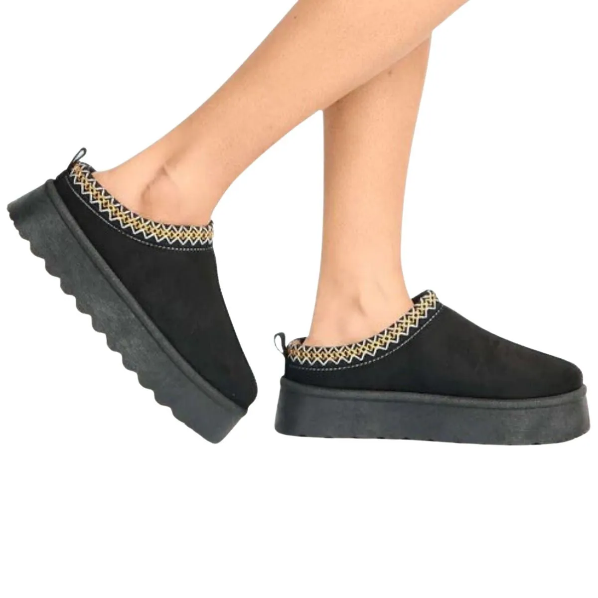 SAMBUCA FAUX FUR LINING KNIT  SLIPPERS