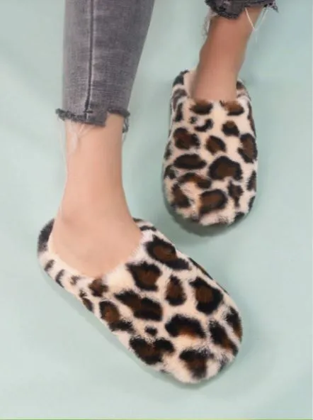 Shein Winter Indoor Anti-Slip Cute Plush Warm Home Slippers, Size: 40-41  