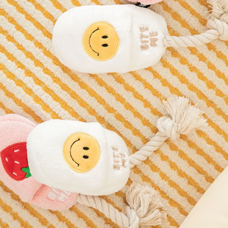 Slipper Dog Tug Toy - Strawberry