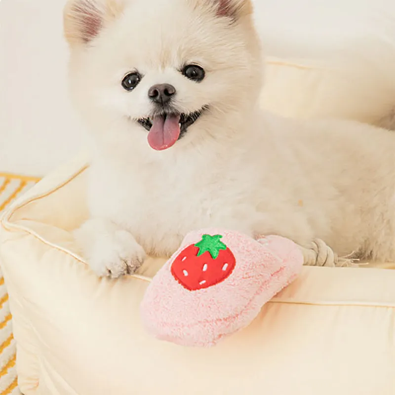 Slipper Dog Tug Toy - Strawberry