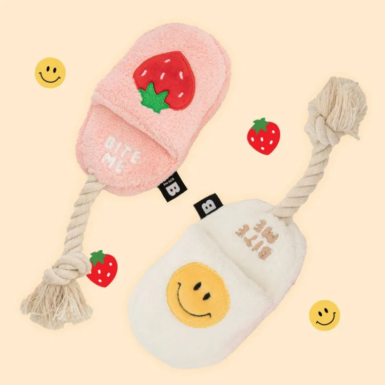 Slipper Dog Tug Toy - Strawberry