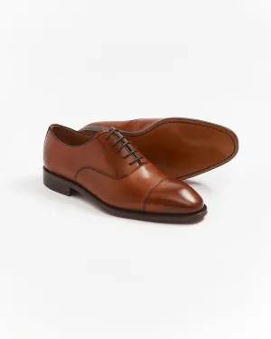 Tan Brown Cap Toe Oxford Dress Shoe