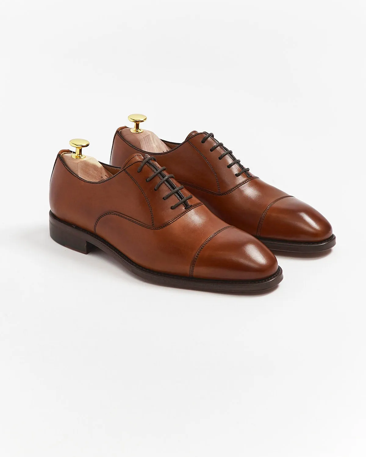 Tan Brown Cap Toe Oxford Dress Shoe