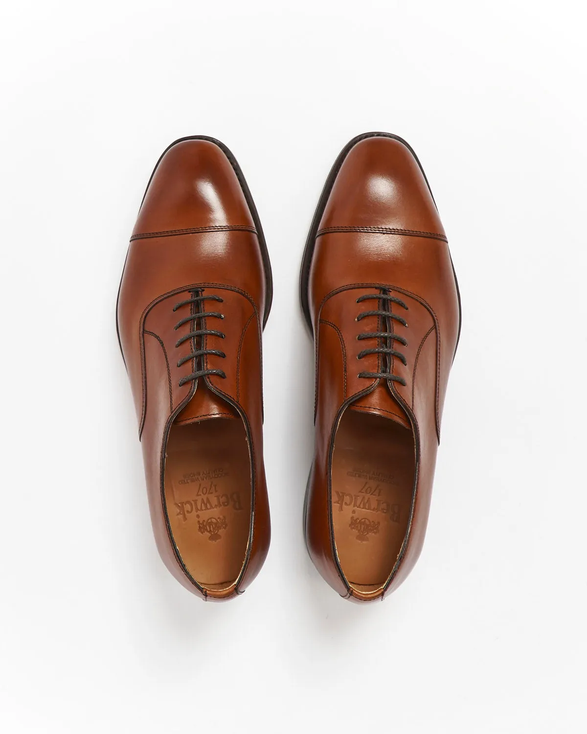 Tan Brown Cap Toe Oxford Dress Shoe