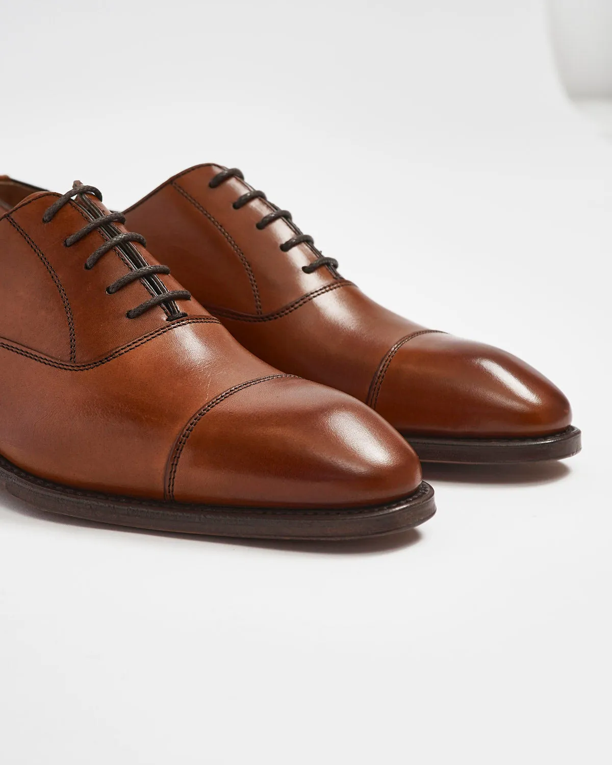 Tan Brown Cap Toe Oxford Dress Shoe