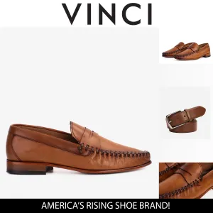 The Eregli Tan Leather Penny Loafer Men Shoe