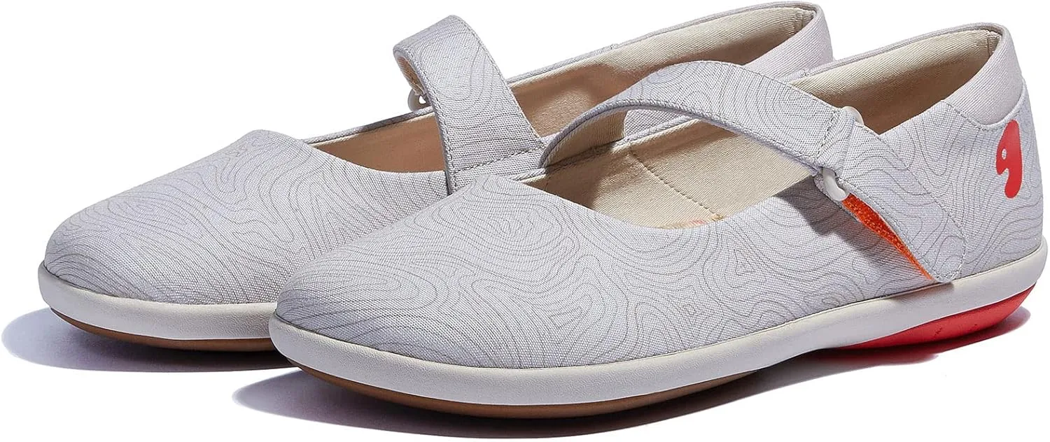 UIN Women's Mary Jane Flats Slip On Round Toe Casual Lightweight Comfortable Art Painted Travel Shoes Illites 