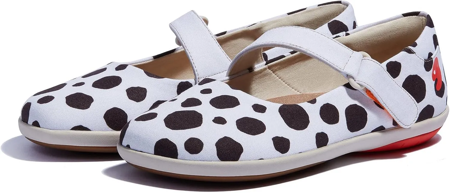 UIN Women's Mary Jane Flats Slip On Round Toe Casual Lightweight Comfortable Art Painted Travel Shoes Illites 