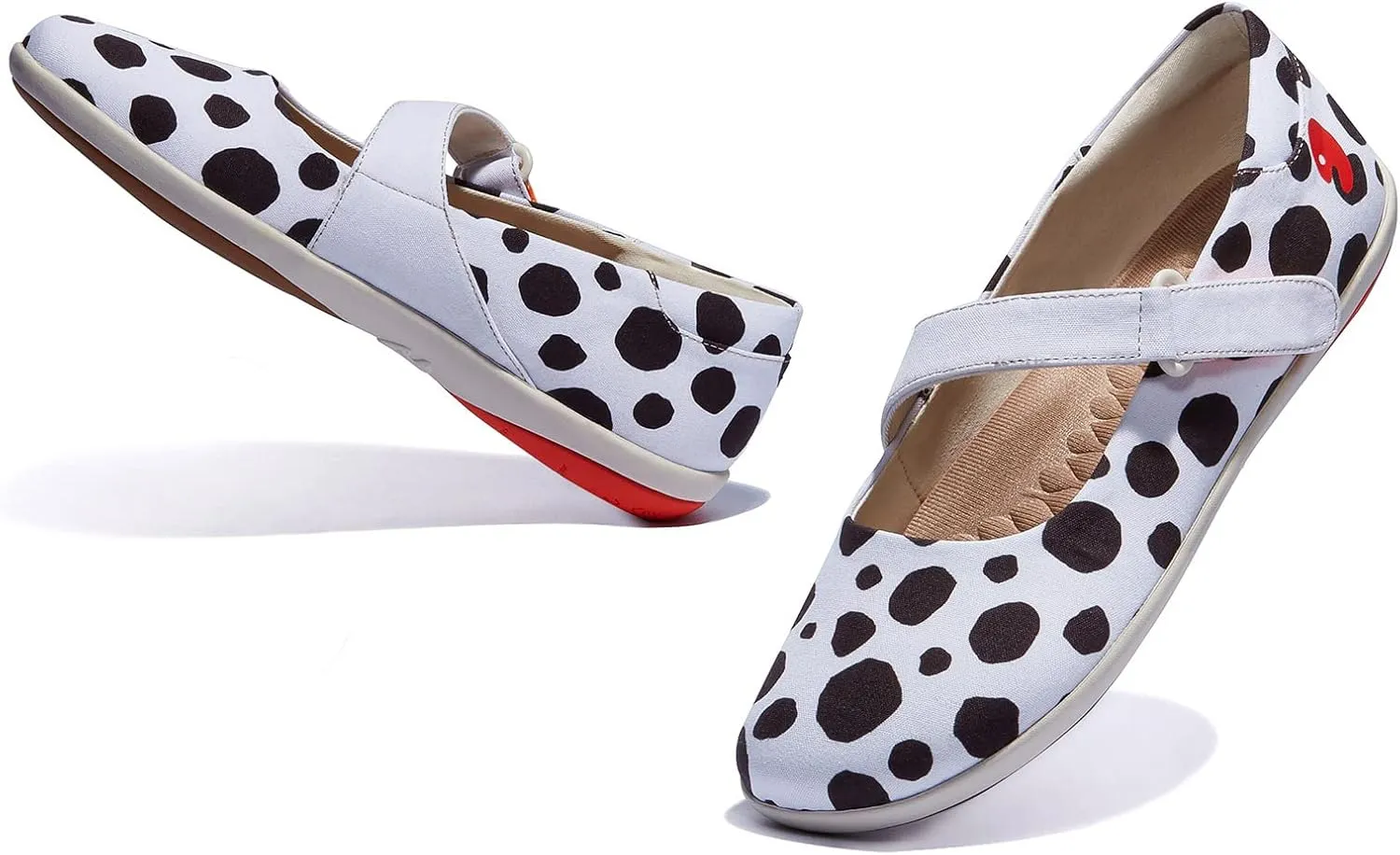 UIN Women's Mary Jane Flats Slip On Round Toe Casual Lightweight Comfortable Art Painted Travel Shoes Illites 