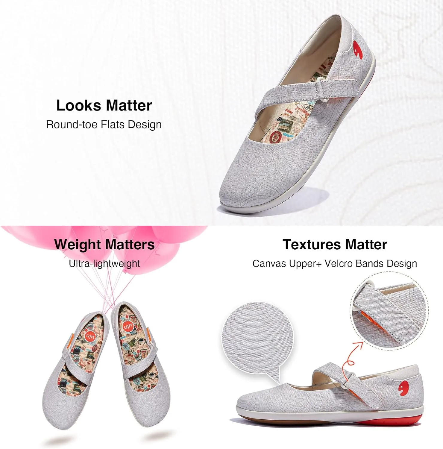 UIN Women's Mary Jane Flats Slip On Round Toe Casual Lightweight Comfortable Art Painted Travel Shoes Illites 