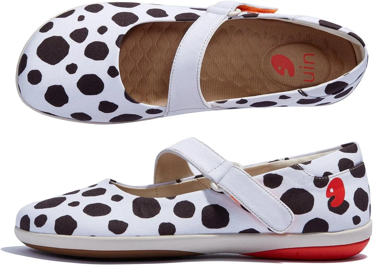 UIN Women's Mary Jane Flats Slip On Round Toe Casual Lightweight Comfortable Art Painted Travel Shoes Illites 