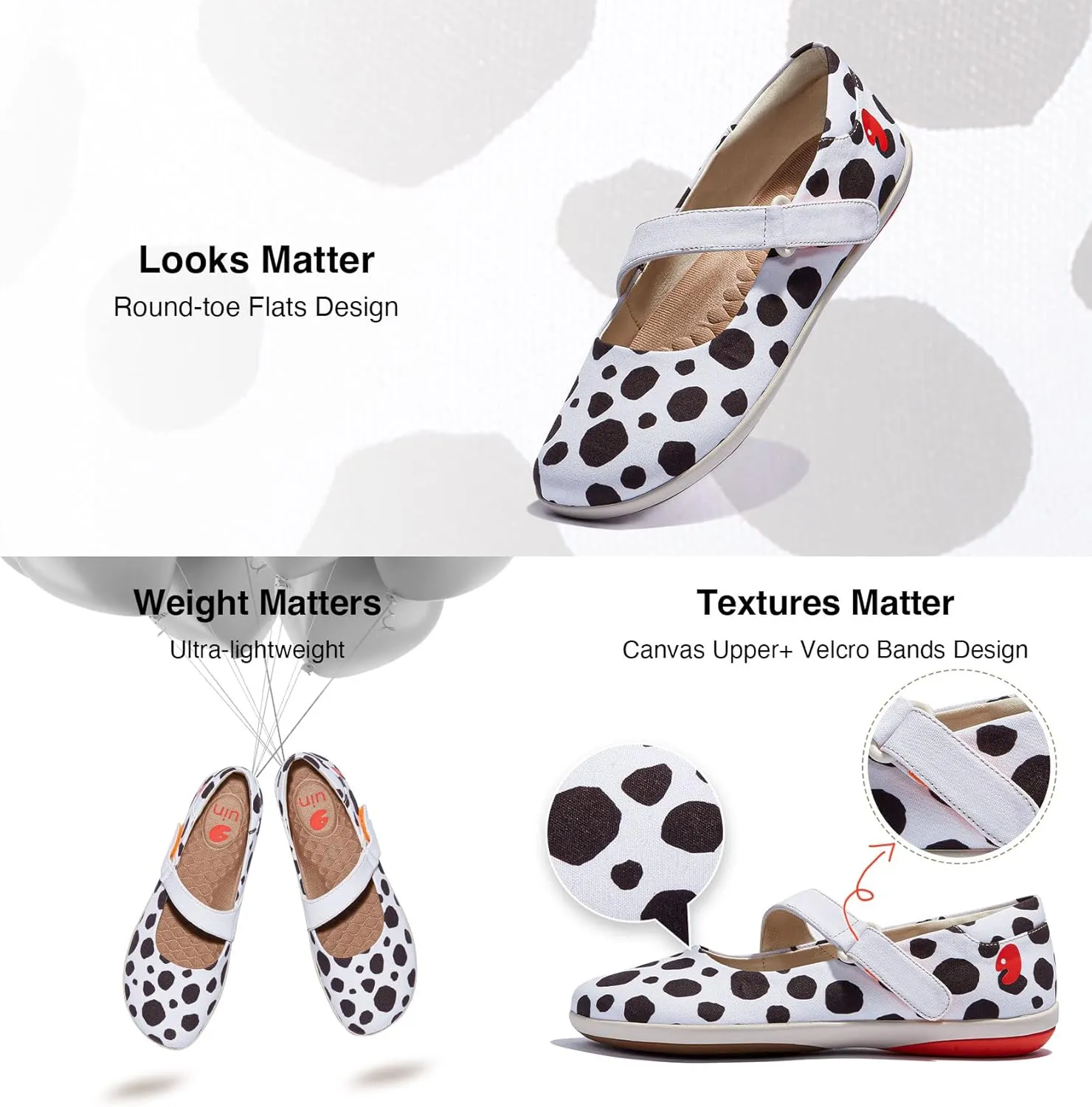 UIN Women's Mary Jane Flats Slip On Round Toe Casual Lightweight Comfortable Art Painted Travel Shoes Illites 