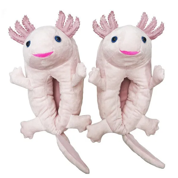 Women Lounge Wear Plush Slippers Axolotl Hugs