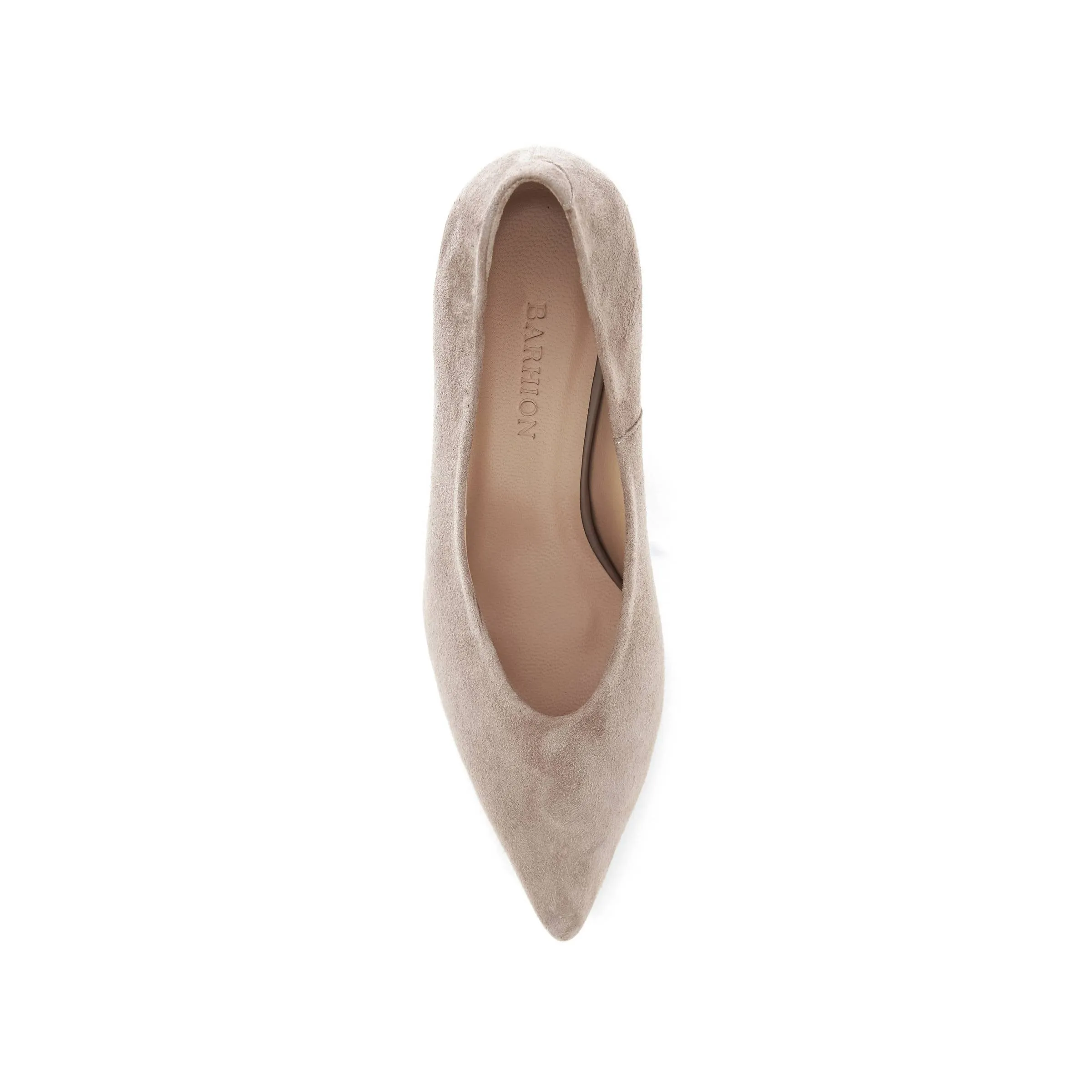 Women's Suede Calf Leather Handmade Kitten Heels W2013